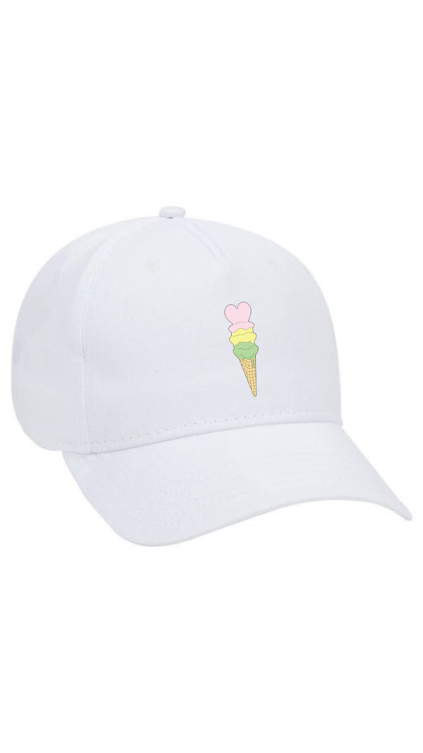White cap-Pastel Dolce Amore Embroidery