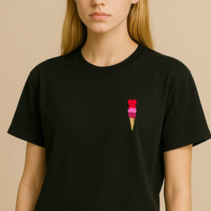 Unisex Black T-shirt- Red Dolce Amore Gelato